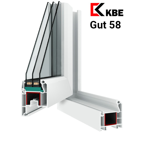 Пластиковый оконный профиль KBE Gut 58 (КБЕ Гут 58)