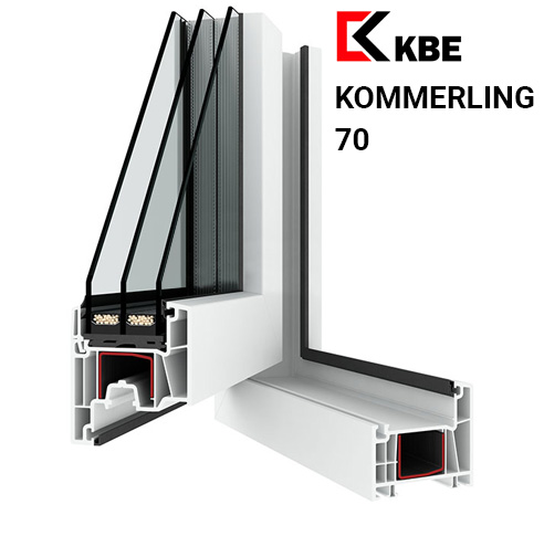 Пластиковый оконный профиль KBE Kommerling 70