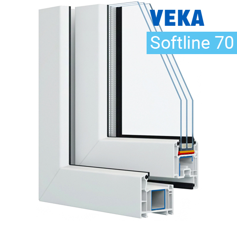 Пластиковый оконный профиль Veka Softline 70 (Века Софтлайн 70)